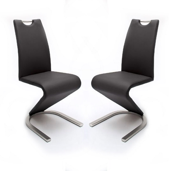 Black Leather modern dining chairs
