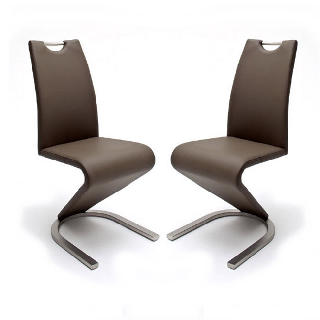 Brown Leather modern dining chairs