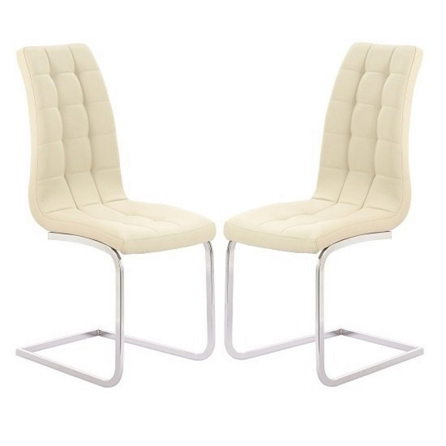 Cream Dining Chairs in leather