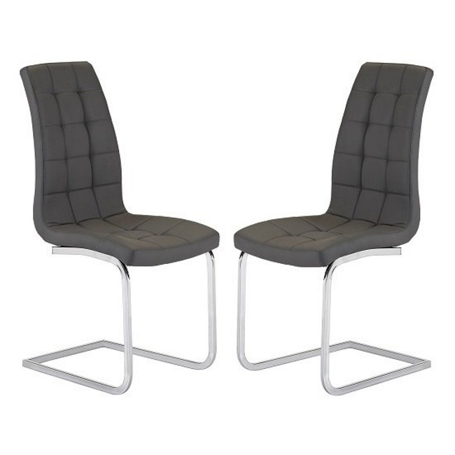 Grey Dining Chairs in leather