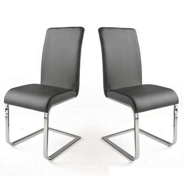 Grey Leather dining chairs