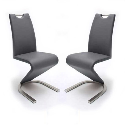 Grey Leather modern dining chairs