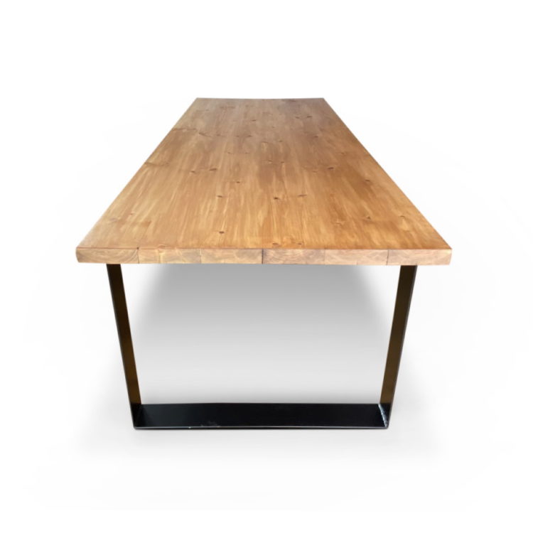 Pine Industrial Dining Table - The Bailey - front