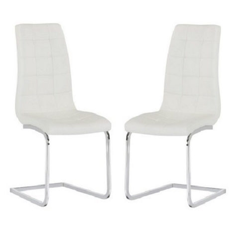 White Dining Chairs in leather