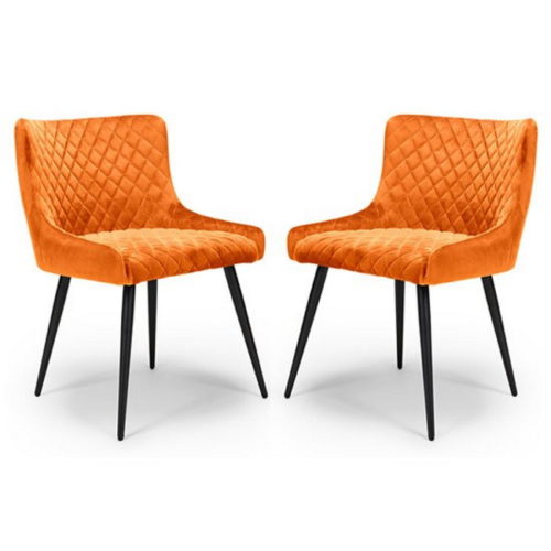 malmo-burnt-orange-velvet-fabric-dining-chair-pair